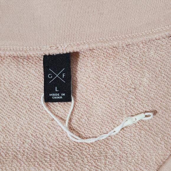 GF Collection NWOT Boat Neck Tie Hem Sweatshirt Womens Size L Soft Light Pink - Picture 6 of 8
